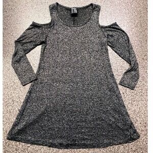 TMG New‎ York Cold Shoulder Long Sleeve Knit Dress Women's Medium Heathered Gray